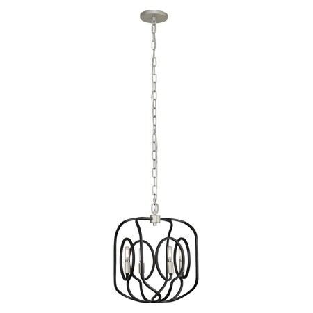 Varaluz Eliptico 4-Lt Pendant - Silverado/Black 316P04SOBL